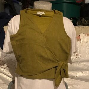 Madewell Mustard Wrap Blouse